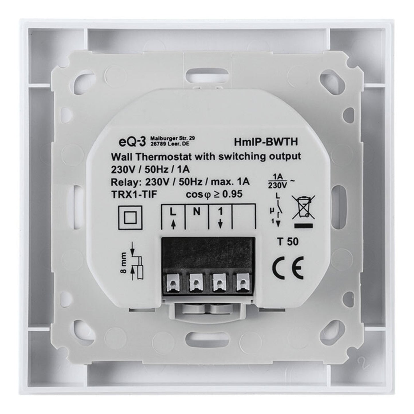 Smart Home Wandthermostat mit Schaltausgang HmIP-BWTH – für Markenschalter, 230 V