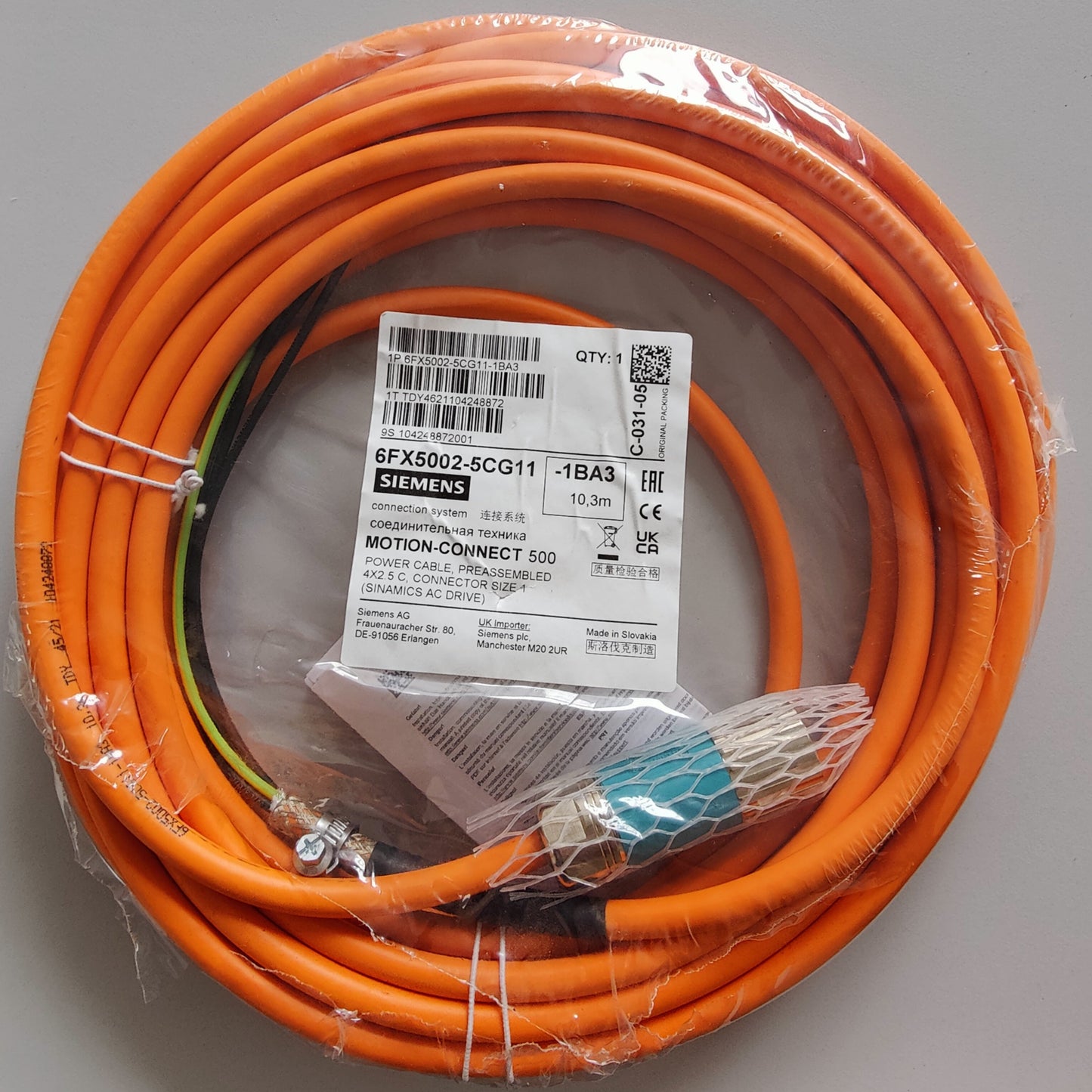 Sofort lieferbar! Siemens Motion Connect Power Cable (6FX5002-5CG11-1BA3)